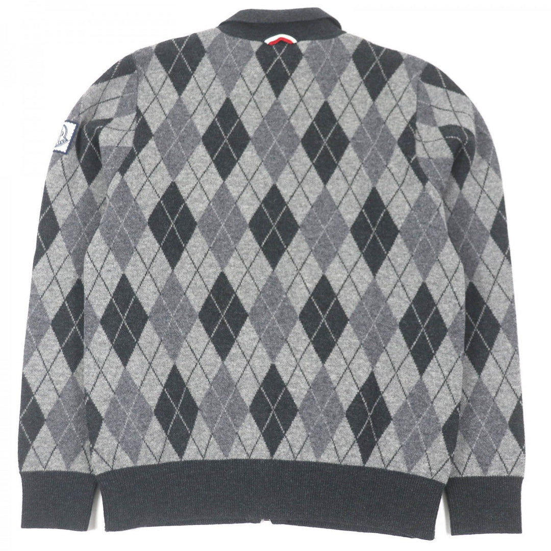 MONCLER GAMME BLEU Blouson Main: 100% wool gray MAGLIONE TRICOT POLO mens L Used Authentic