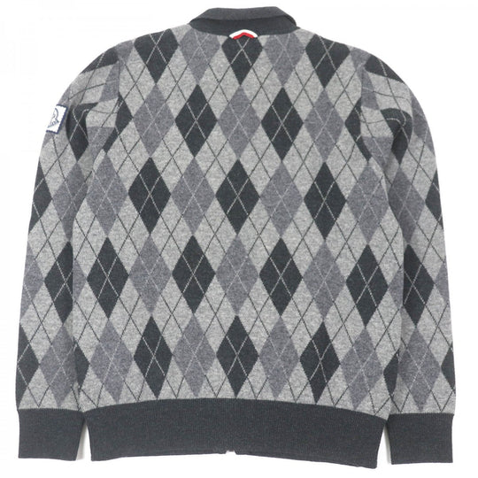 MONCLER GAMME BLEU Blouson Main: 100% wool gray MAGLIONE TRICOT POLO mens L Used Authentic
