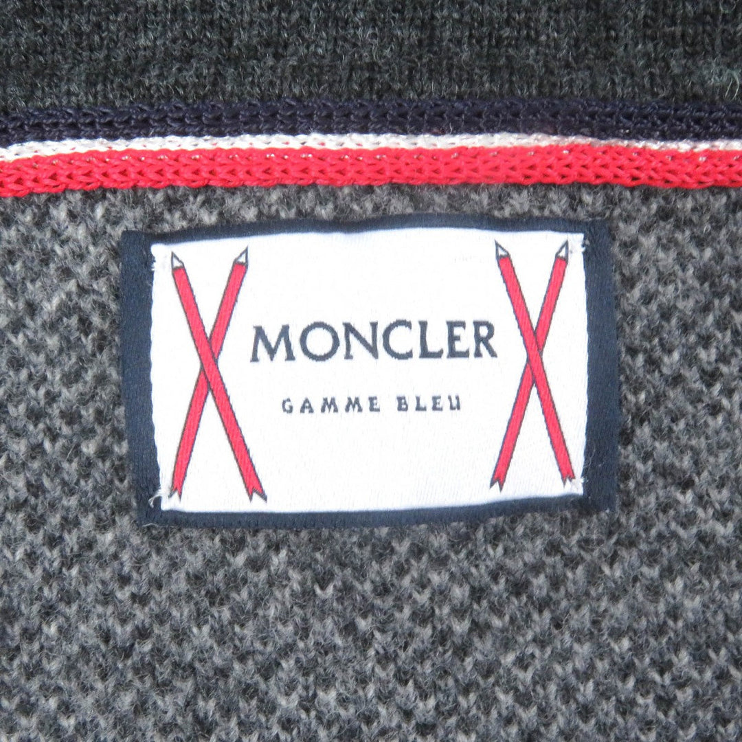 MONCLER GAMME BLEU Blouson Main: 100% wool gray MAGLIONE TRICOT POLO mens L Used Authentic