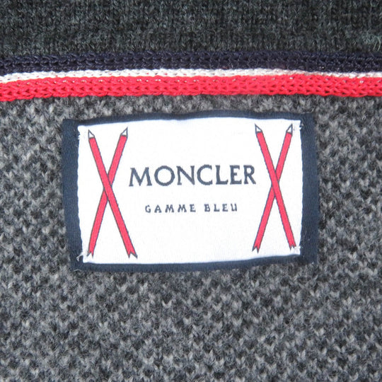 MONCLER GAMME BLEU Blouson Main: 100% wool gray MAGLIONE TRICOT POLO mens L Used Authentic