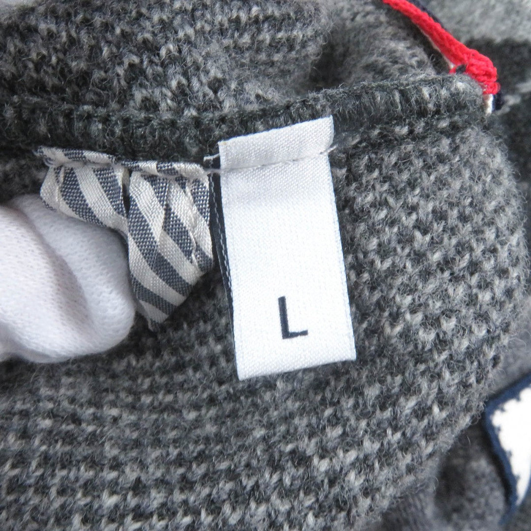 MONCLER GAMME BLEU Blouson Main: 100% wool gray MAGLIONE TRICOT POLO mens L Used Authentic