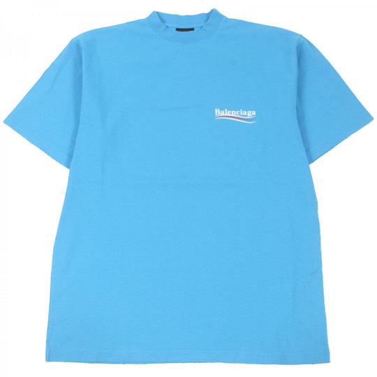 BALENCIAGA Short sleeve T-shirt 641675 Main: 100% cotton, part: 97% cotton, part: 3% polyurethane blue mens XXS Used Authentic