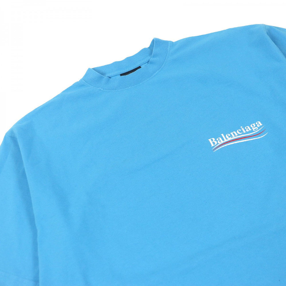 BALENCIAGA Short sleeve T-shirt 641675 Main: 100% cotton, part: 97% cotton, part: 3% polyurethane blue mens XXS Used Authentic
