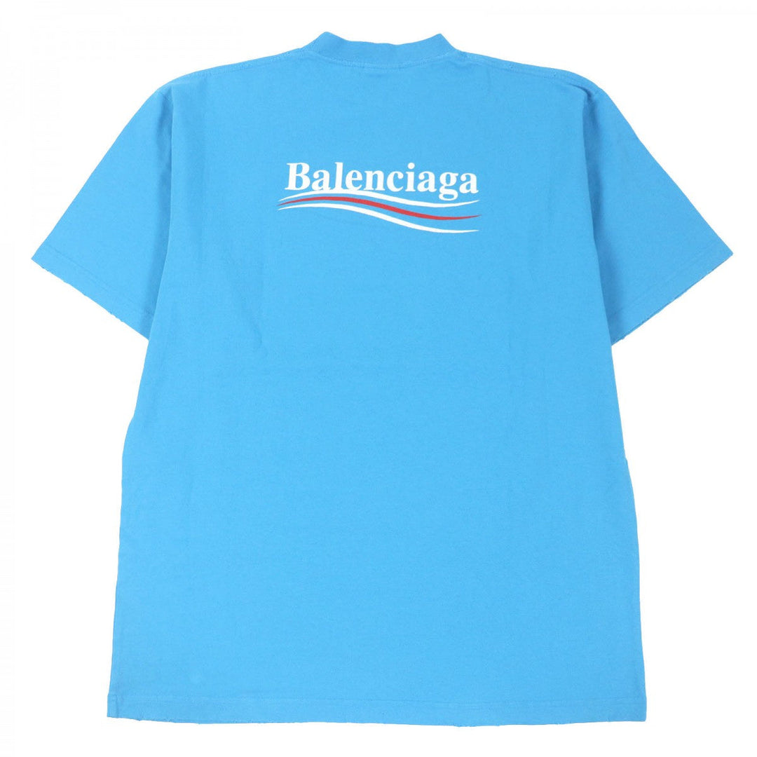 BALENCIAGA Short sleeve T-shirt 641675 Main: 100% cotton, part: 97% cotton, part: 3% polyurethane blue mens XXS Used Authentic