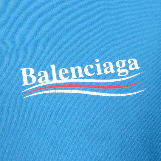 BALENCIAGA Short sleeve T-shirt 641675 Main: 100% cotton, part: 97% cotton, part: 3% polyurethane blue mens XXS Used Authentic