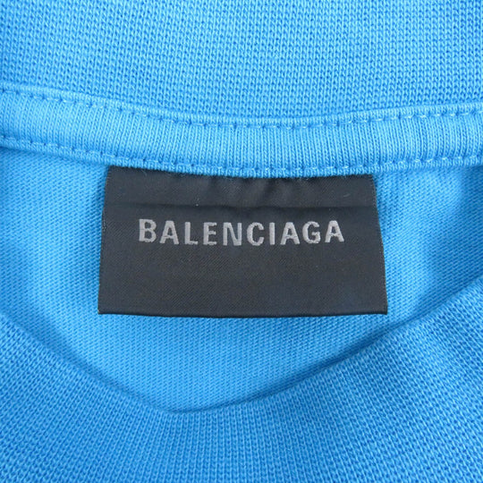BALENCIAGA Short sleeve T-shirt 641675 Main: 100% cotton, part: 97% cotton, part: 3% polyurethane blue mens XXS Used Authentic