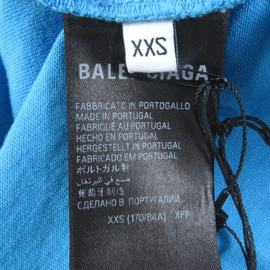 BALENCIAGA Short sleeve T-shirt 641675 Main: 100% cotton, part: 97% cotton, part: 3% polyurethane blue mens XXS Used Authentic