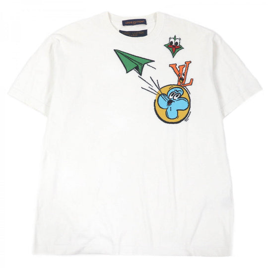 LOUIS VUITTON Short sleeve knit Main: 100% cotton white mens Used Authentic