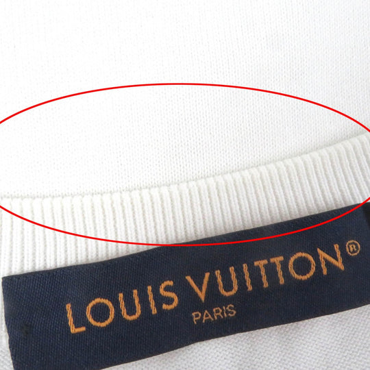 LOUIS VUITTON Short sleeve knit Main: 100% cotton white mens Used Authentic