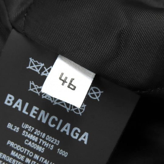 BALENCIAGA Riders jacket 534866 Leather: 100% cowhide, Filling: 100% polyester, Lining: 100% cupra black mens 46 Used Authentic
