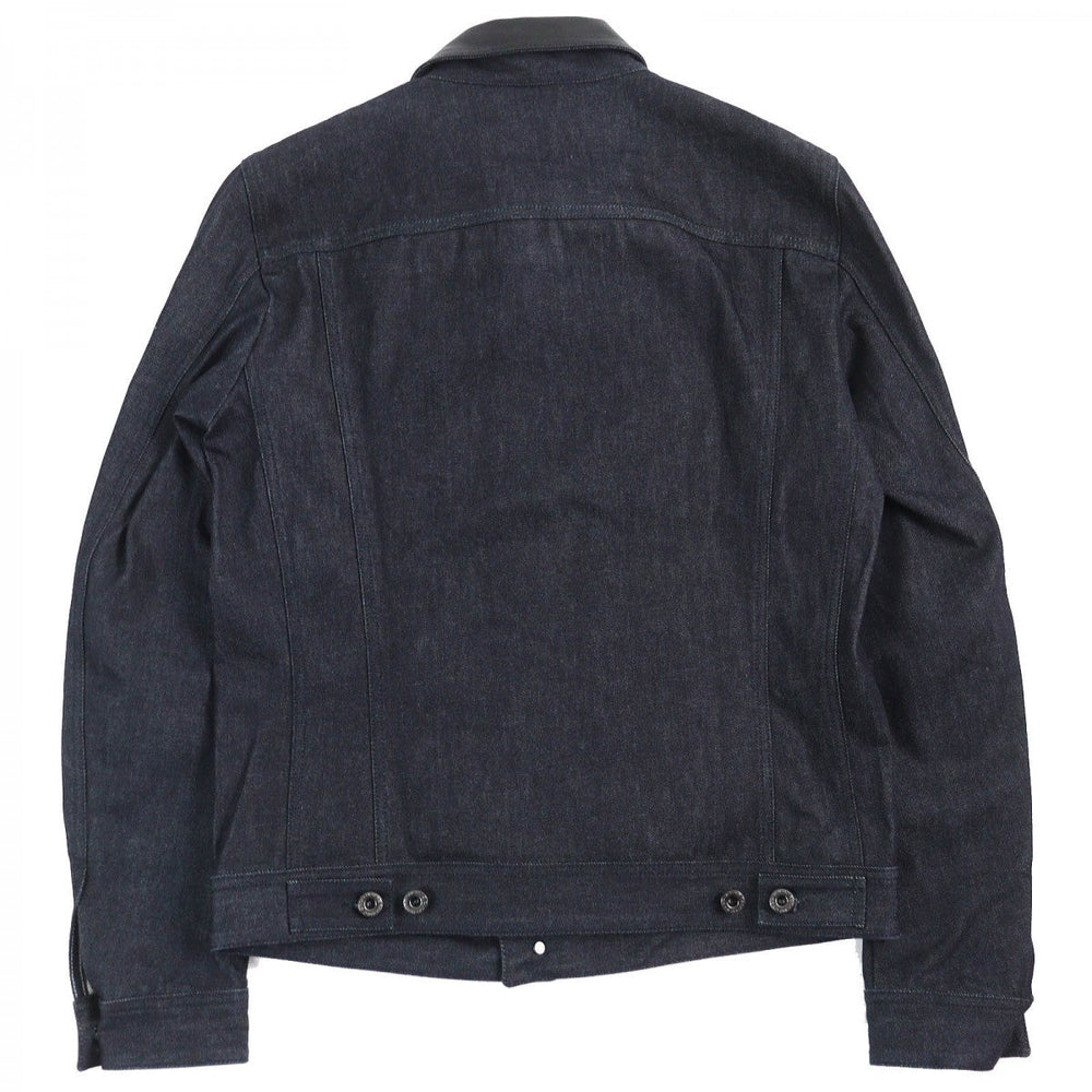DIESEL BLACK GOLD Denim Jacket 00ECALA6170BF03 Main: 100% cotton, Leather: 100% cowhide Indigo blue mens 48 Used Authentic