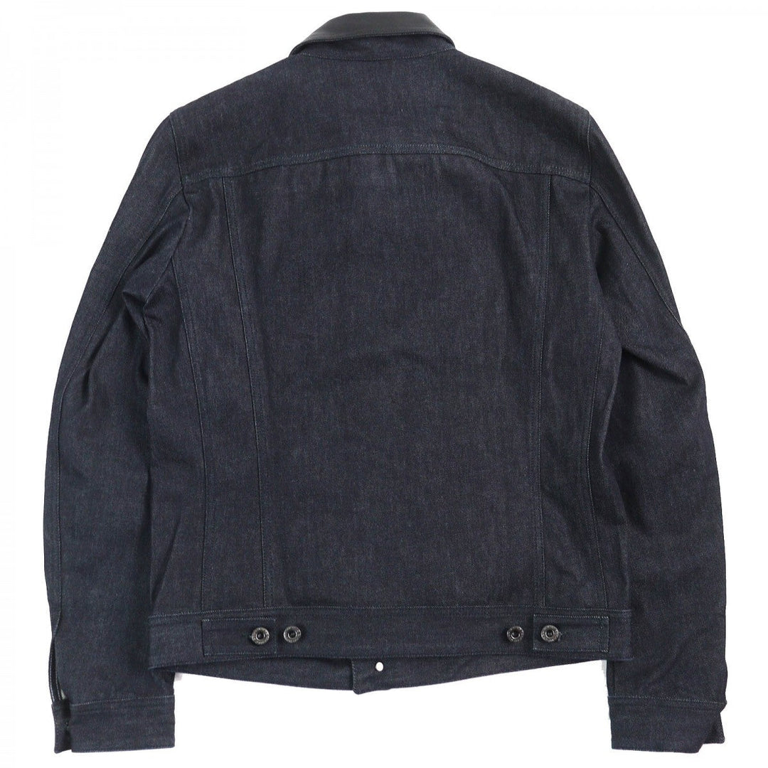 DIESEL BLACK GOLD Denim Jacket 00ECALA6170BF03 Main: 100% cotton, Leather: 100% cowhide Indigo blue mens 48 Used Authentic