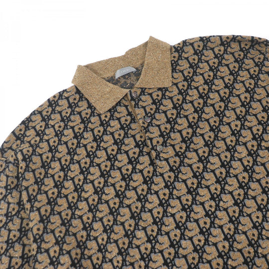 Dior Short sleeve polo shirt 283M830AT355 Main: 57% cotton, Main: 23% silk, Main: 20% silk Brown mens M Used Authentic