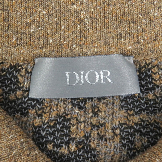 Dior Short sleeve polo shirt 283M830AT355 Main: 57% cotton, Main: 23% silk, Main: 20% silk Brown mens M Used Authentic