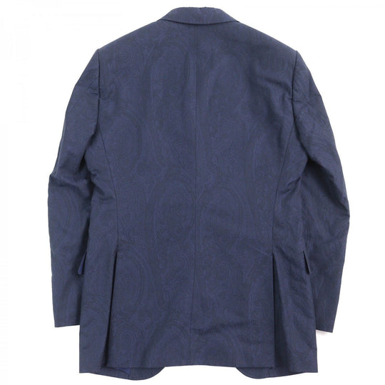 ETRO tailored jacket Outer: 100% cotton, Lining: 100% silk, Sleeve lining: 100% rayon Navy ETROLIGHT mens 46 Used Authentic