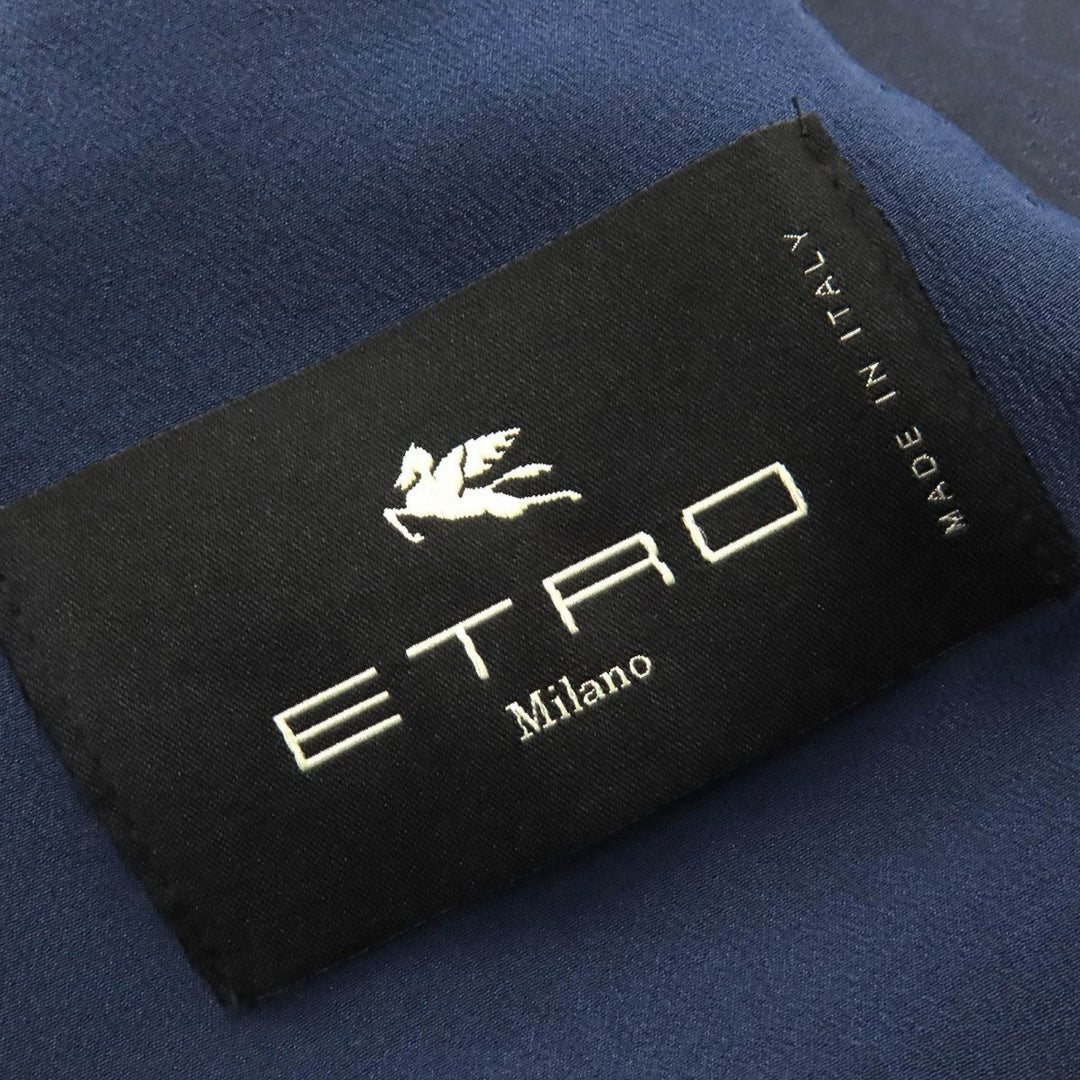 ETRO tailored jacket Outer: 100% cotton, Lining: 100% silk, Sleeve lining: 100% rayon Navy ETROLIGHT mens 46 Used Authentic