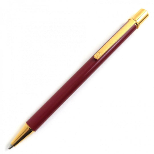 CARTIER Ballpoint pen ST150190 Steel lacquer, yellow cold plated details Bordeaux Gold Must de Cartier