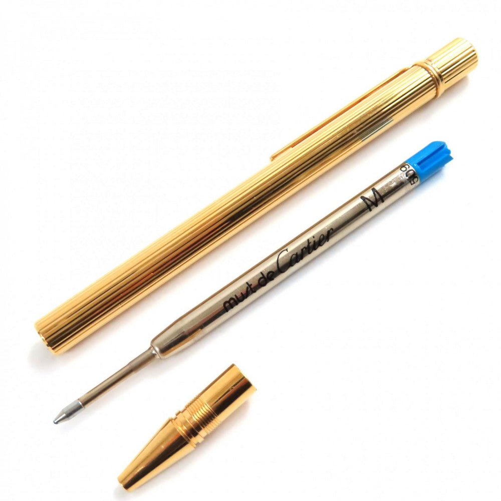 CARTIER Ballpoint pen Gold Plated gold Must de Cartier mens Used Authentic