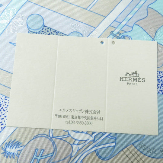 HERMES scarf Main: 100% silk Vert Amande White Beige Gavroche Ready Go Women Used Authentic