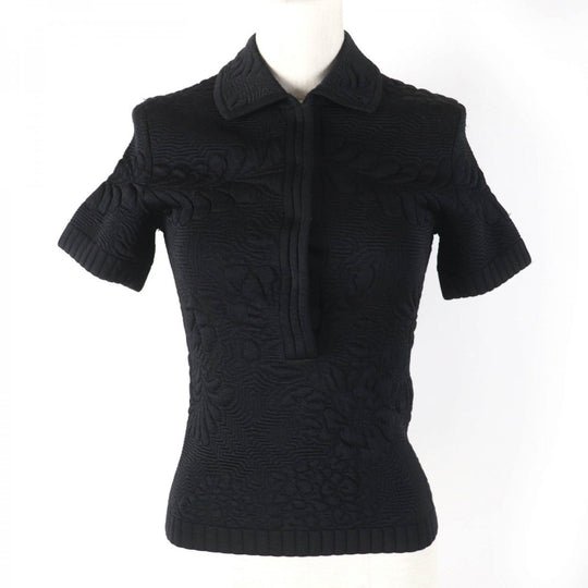 FENDI Short sleeve knit FZX665 Main: 64% rayon, 18% polypropylene, 12% polyester, 5% nylon, 1% polyurethane black Women 36 Used Authentic