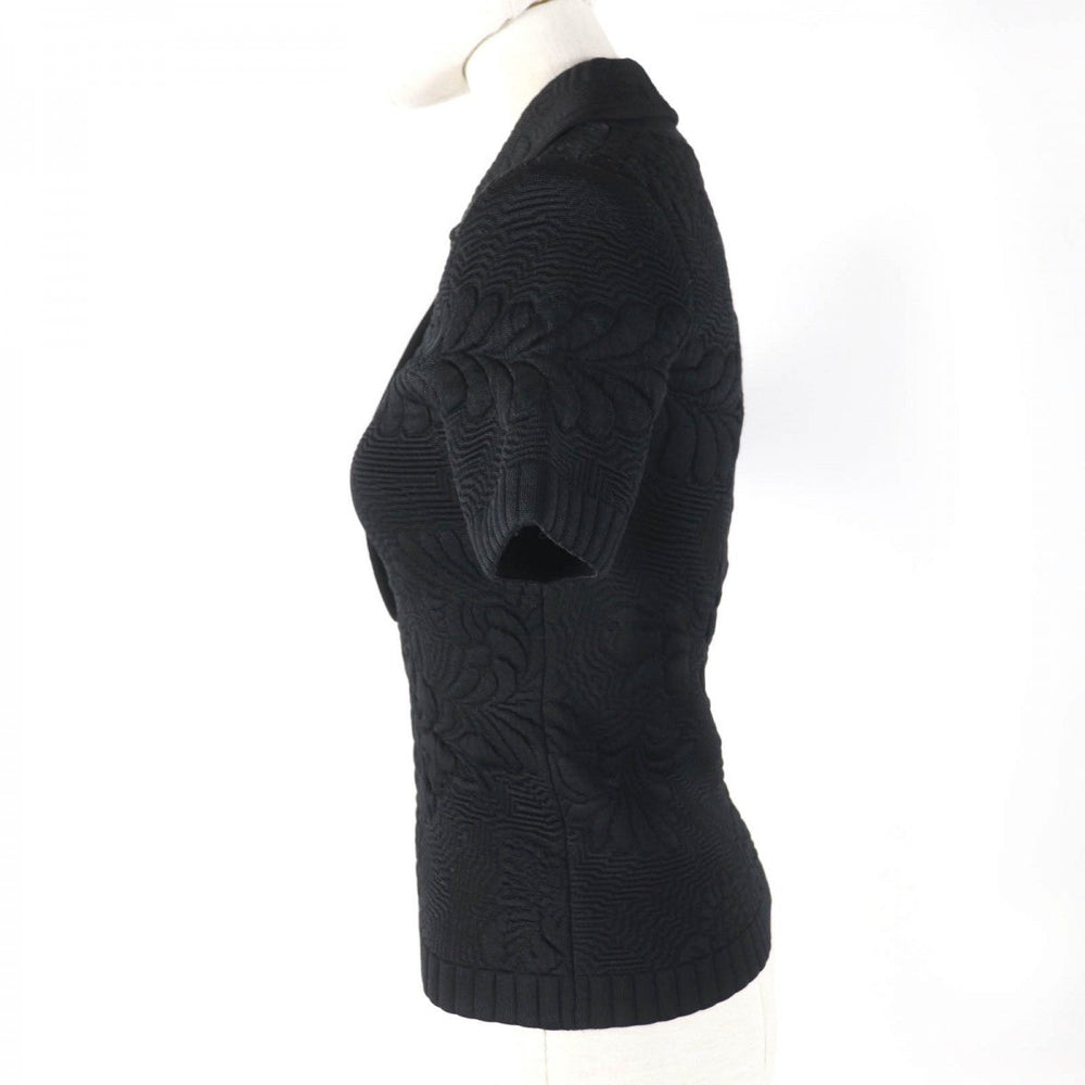FENDI Short sleeve knit FZX665 Main: 64% rayon, 18% polypropylene, 12% polyester, 5% nylon, 1% polyurethane black Women 36 Used Authentic