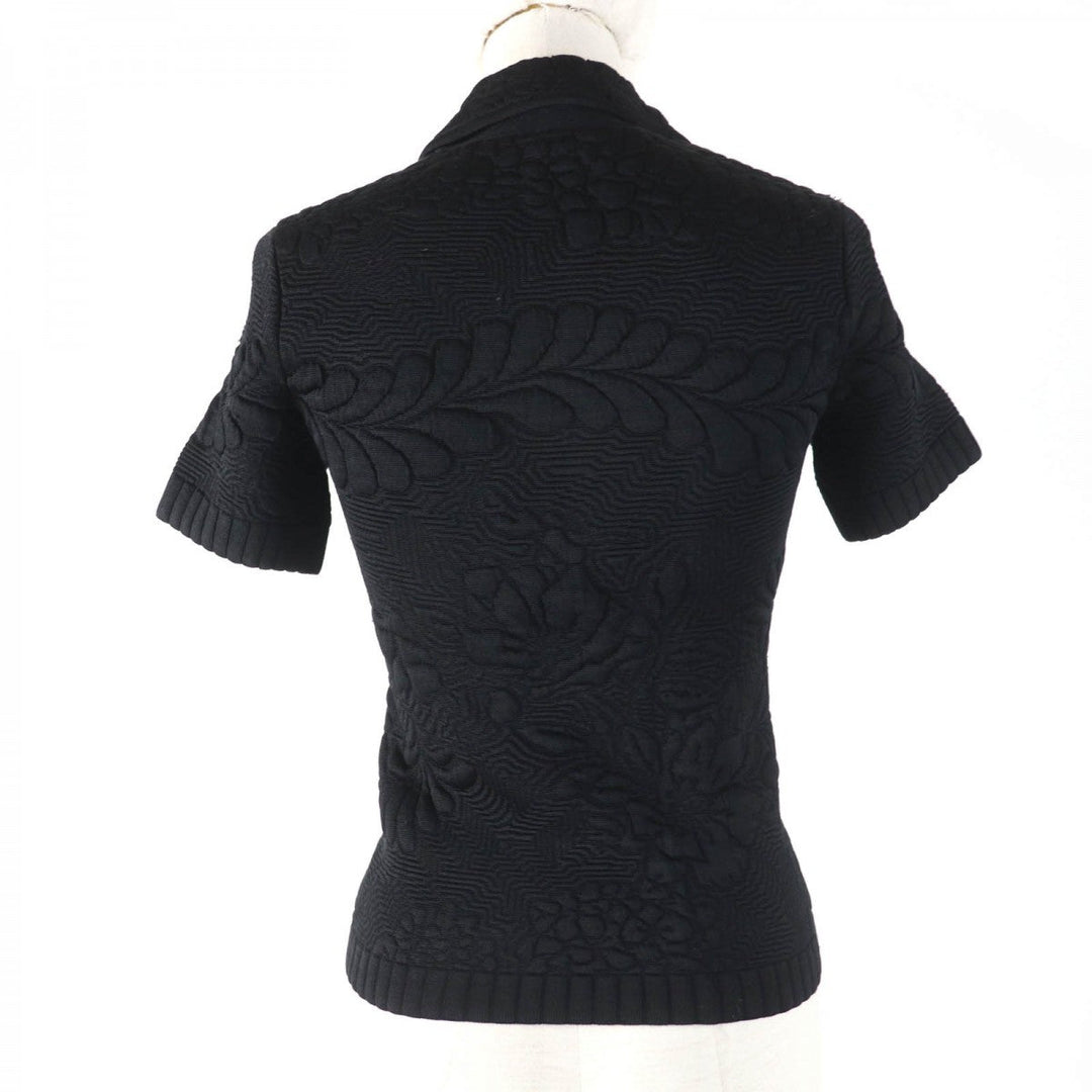 FENDI Short sleeve knit FZX665 Main: 64% rayon, 18% polypropylene, 12% polyester, 5% nylon, 1% polyurethane black Women 36 Used Authentic
