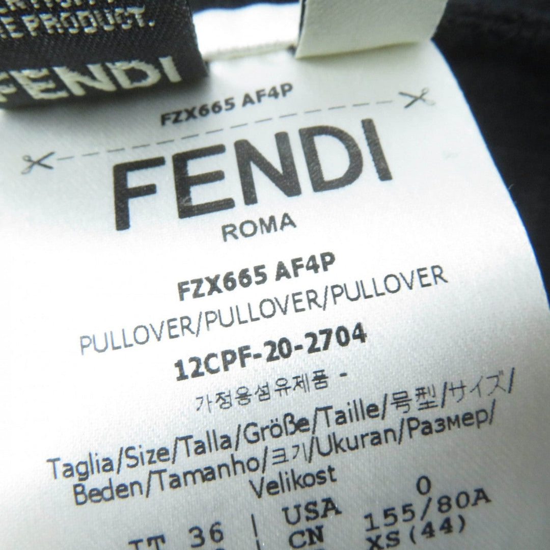 FENDI Short sleeve knit FZX665 Main: 64% rayon, 18% polypropylene, 12% polyester, 5% nylon, 1% polyurethane black Women 36 Used Authentic