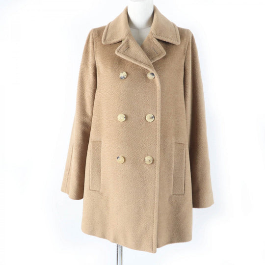 MAX MARA pea coat Main: 100% camel, Lining: 100% viscose (rayon) Camel Women 40 Used Authentic