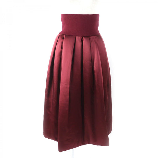 JIL SANDER flare skirt Outer: 81% acetate, Outer: 19% rayon, Part: 87% wool, Part: 11% nylon, Part: 2% polyurethane Bordeaux Women 36 Used Authentic