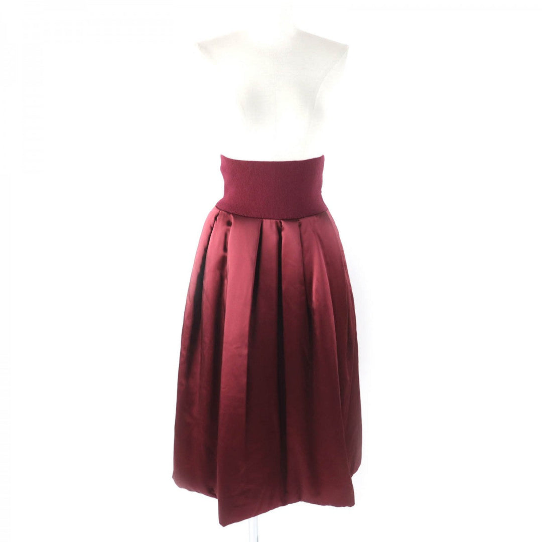 JIL SANDER flare skirt Outer: 81% acetate, Outer: 19% rayon, Part: 87% wool, Part: 11% nylon, Part: 2% polyurethane Bordeaux Women 36 Used Authentic