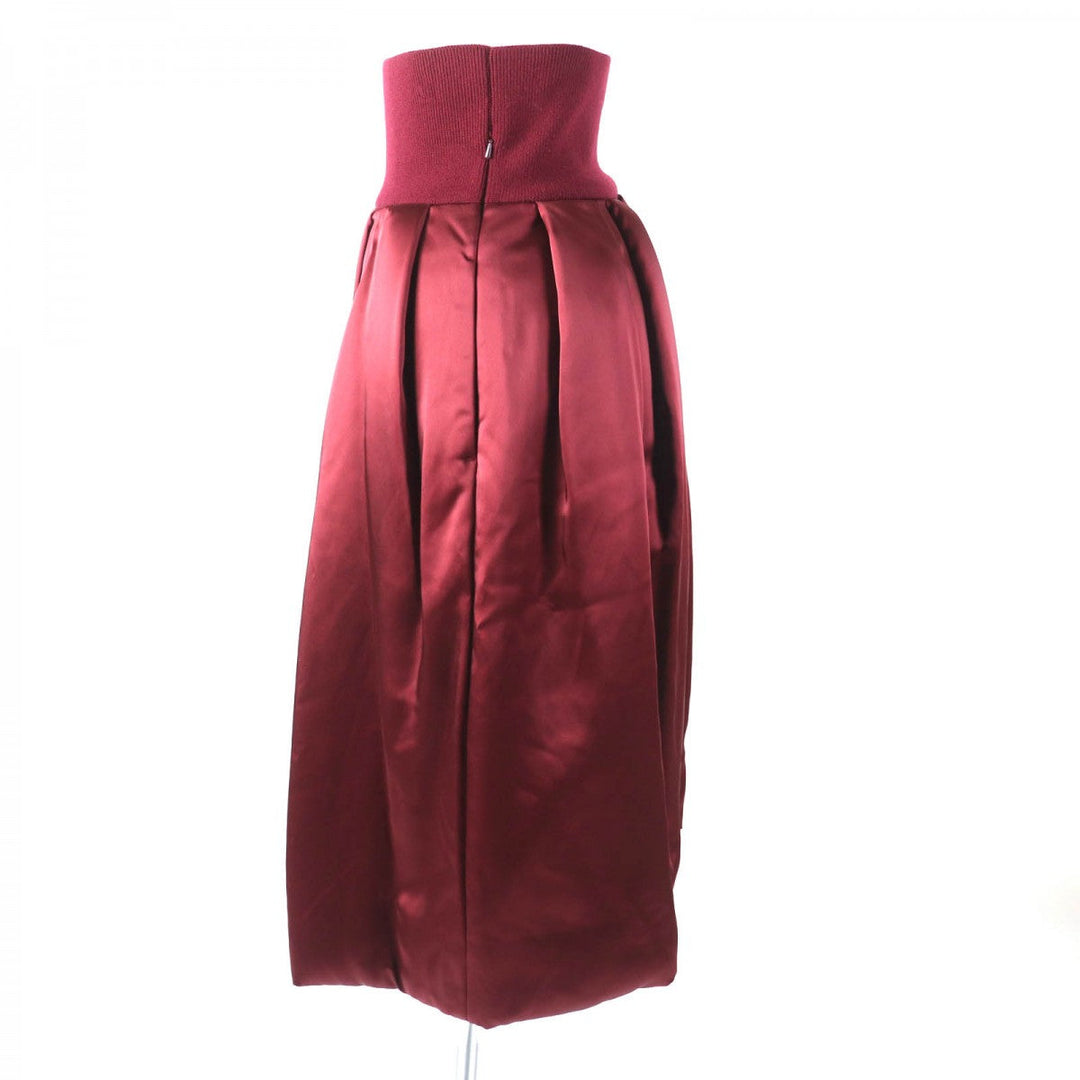 JIL SANDER flare skirt Outer: 81% acetate, Outer: 19% rayon, Part: 87% wool, Part: 11% nylon, Part: 2% polyurethane Bordeaux Women 36 Used Authentic