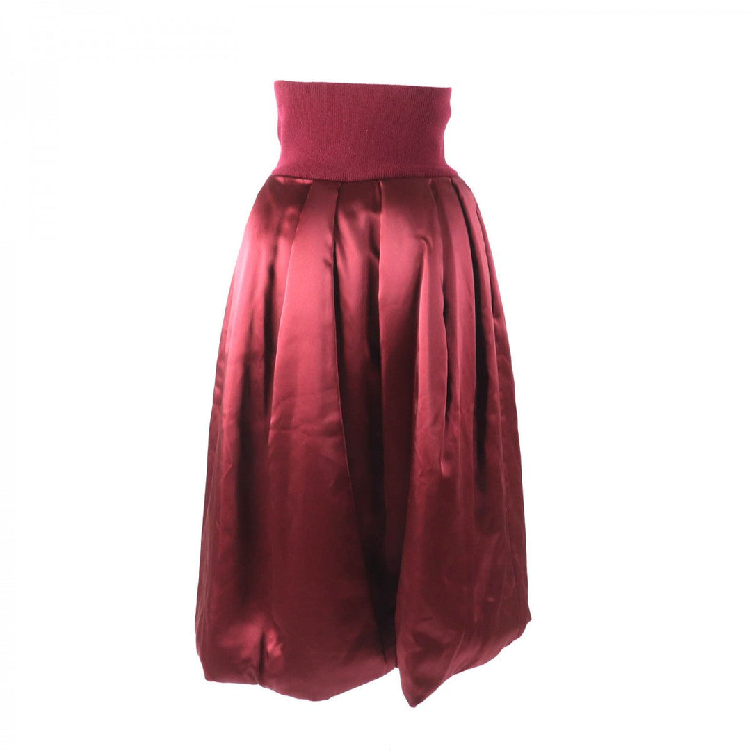 JIL SANDER flare skirt Outer: 81% acetate, Outer: 19% rayon, Part: 87% wool, Part: 11% nylon, Part: 2% polyurethane Bordeaux Women 36 Used Authentic