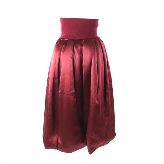 JIL SANDER flare skirt Outer: 81% acetate, Outer: 19% rayon, Part: 87% wool, Part: 11% nylon, Part: 2% polyurethane Bordeaux Women 36 Used Authentic