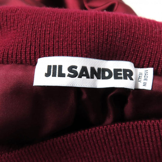 JIL SANDER flare skirt Outer: 81% acetate, Outer: 19% rayon, Part: 87% wool, Part: 11% nylon, Part: 2% polyurethane Bordeaux Women 36 Used Authentic