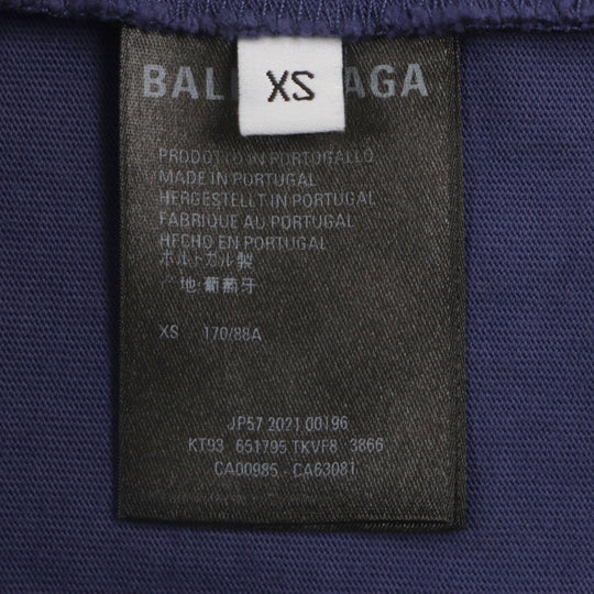 BALENCIAGA Short sleeve T-shirt 651795 cotton Navy DRY CLEANING BOXY mens XS Used Authentic