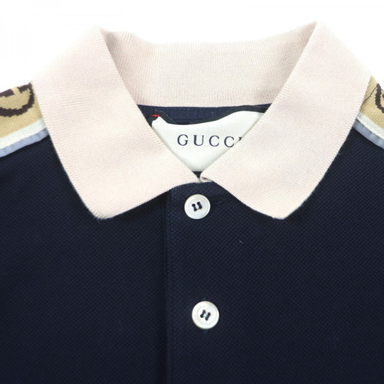 GUCCI Short sleeve polo shirt 598949 cotton Dark navy L