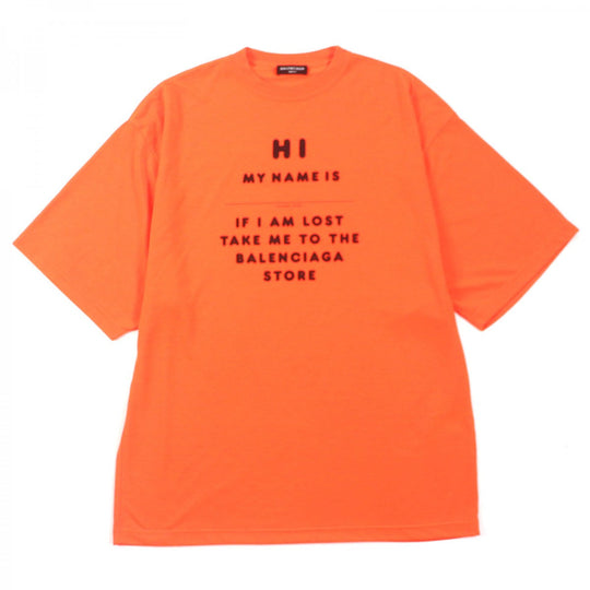 BALENCIAGA Short sleeve T-shirt 661715 Main: 100% polyester Orange mens XXS Used Authentic