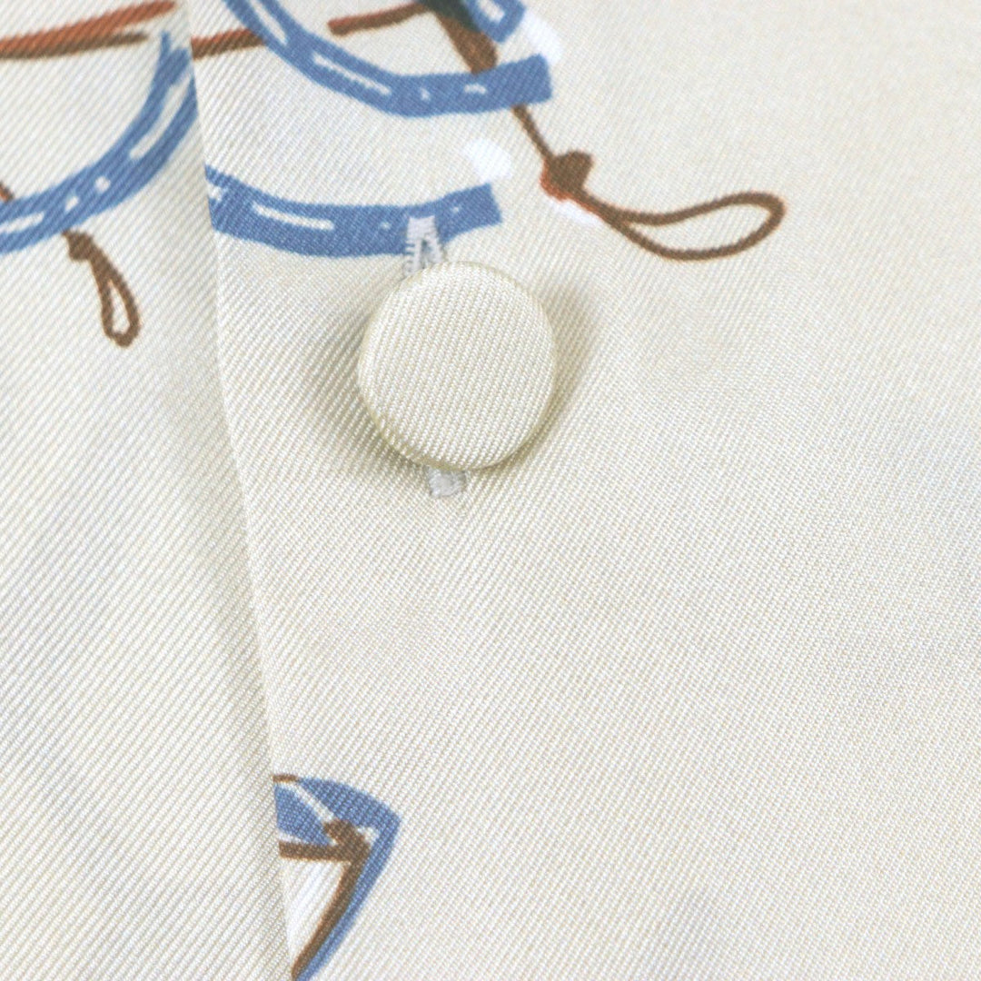 GUCCI Long sleeve shirt 586940 Main: 100% silk beige ZACME mens 50 Used Authentic