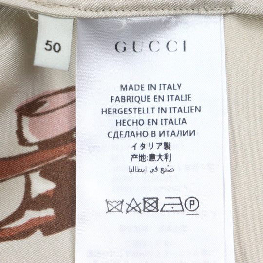 GUCCI Long sleeve shirt 586940 Main: 100% silk beige ZACME mens 50 Used Authentic