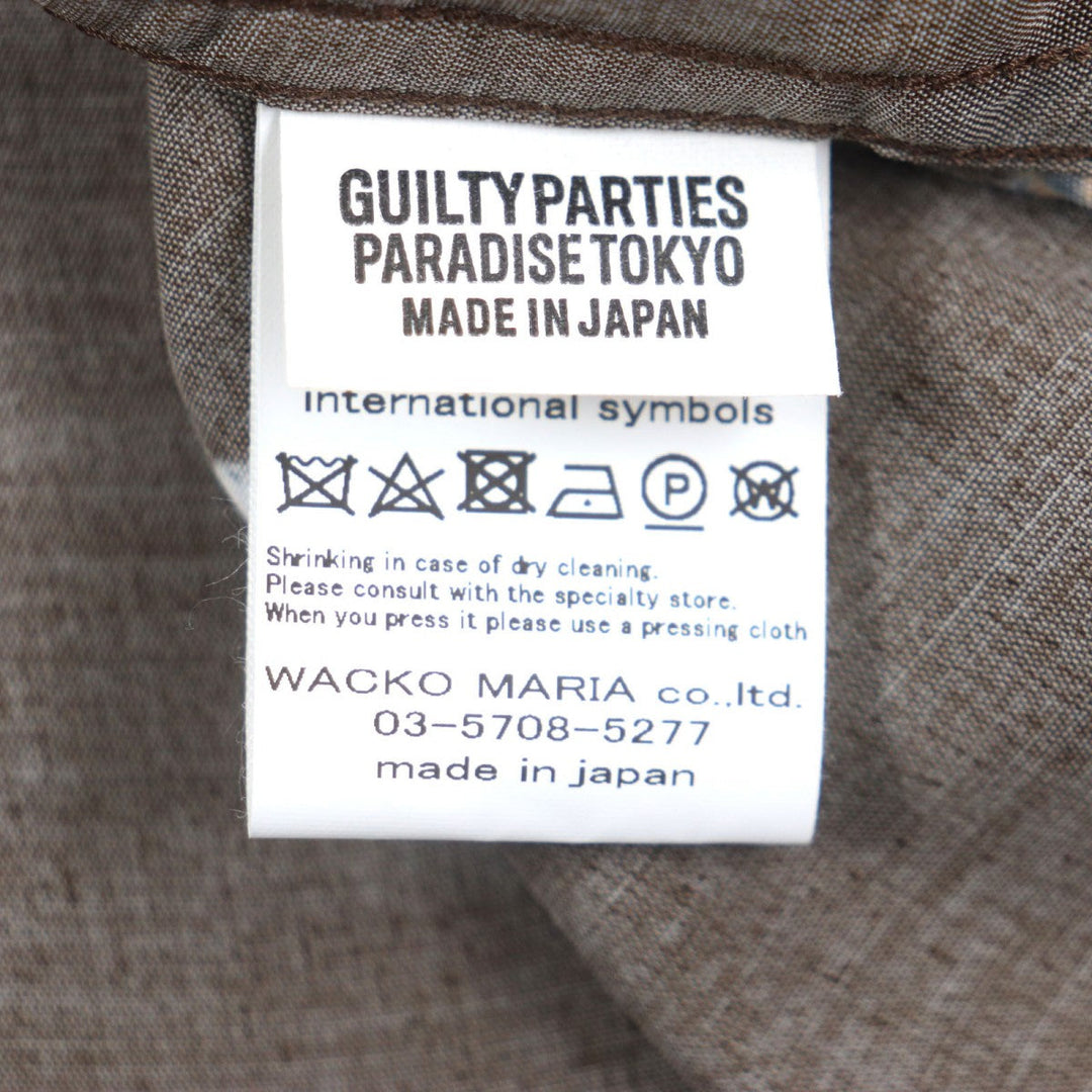 WACKO MARIA Long sleeve shirt Main: 100% rayon Brown mens S Used Authentic