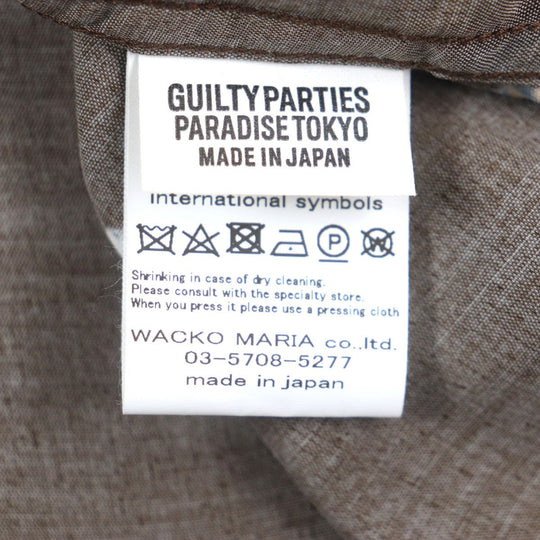 WACKO MARIA Long sleeve shirt Main: 100% rayon Brown mens S Used Authentic
