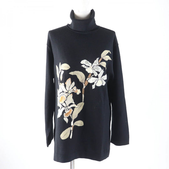 LEONARD FASHION knit Main: 80% wool, Main: 20% silk black Women M Used Authentic