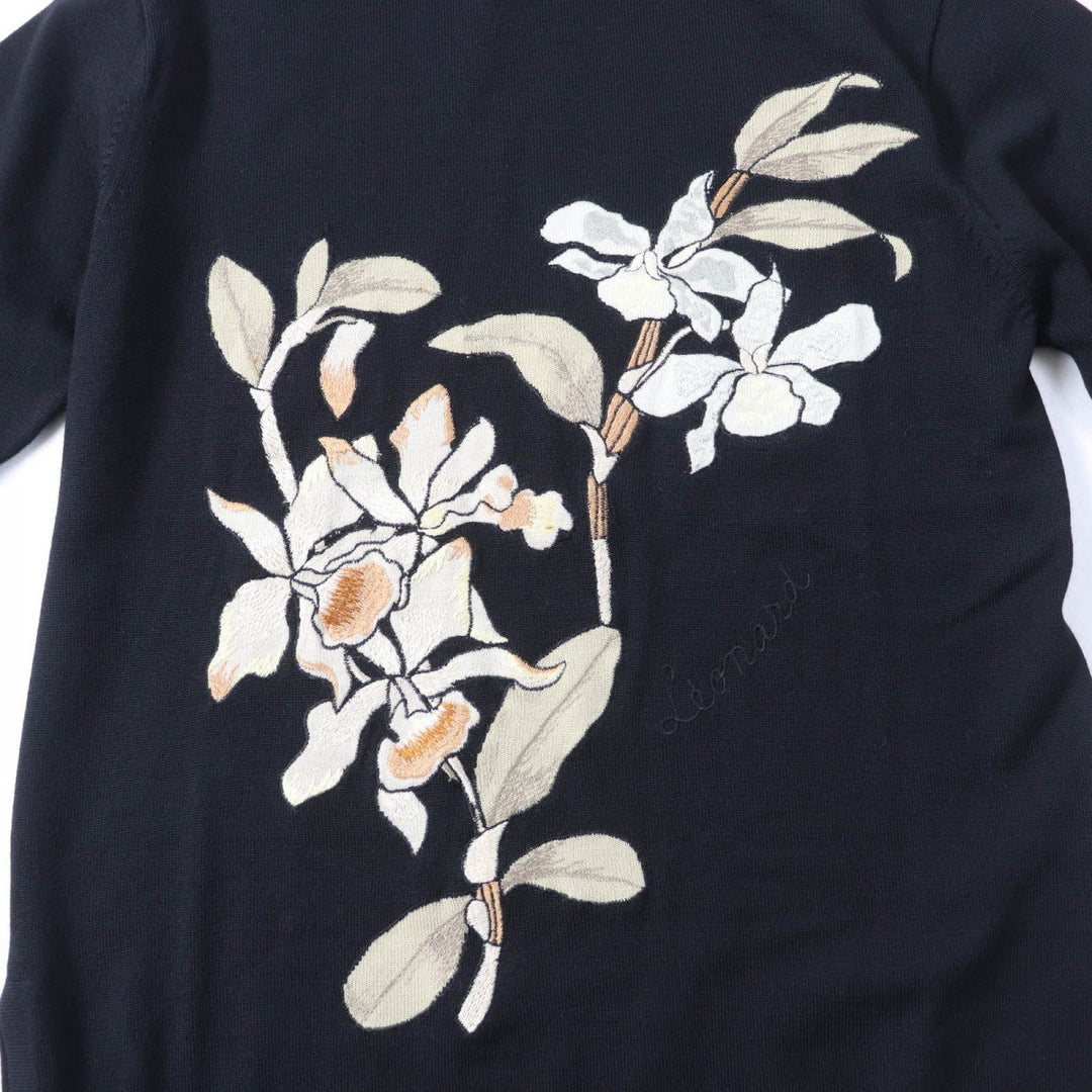 LEONARD FASHION knit Main: 80% wool, Main: 20% silk black Women M Used Authentic