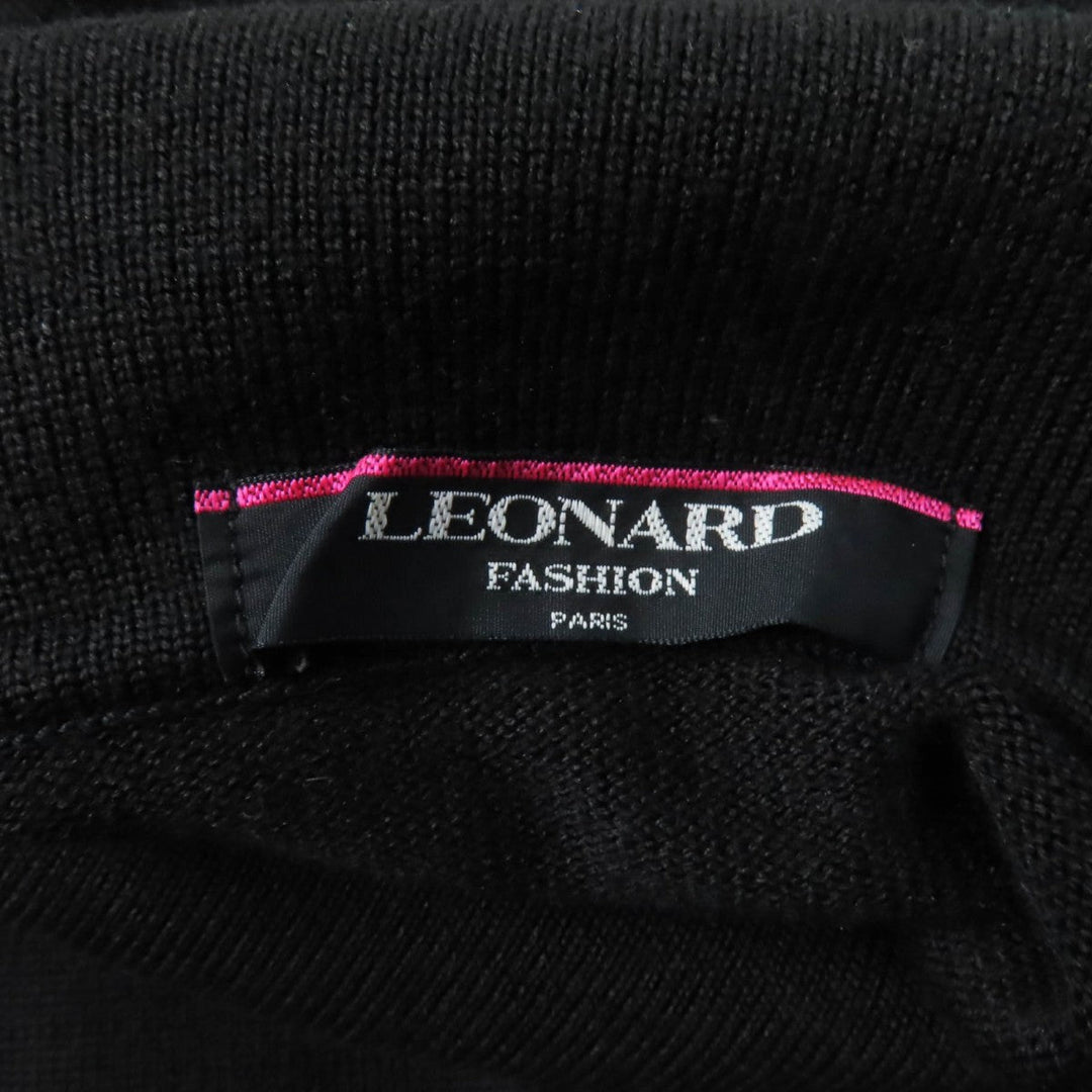 LEONARD FASHION knit Main: 80% wool, Main: 20% silk black Women M Used Authentic