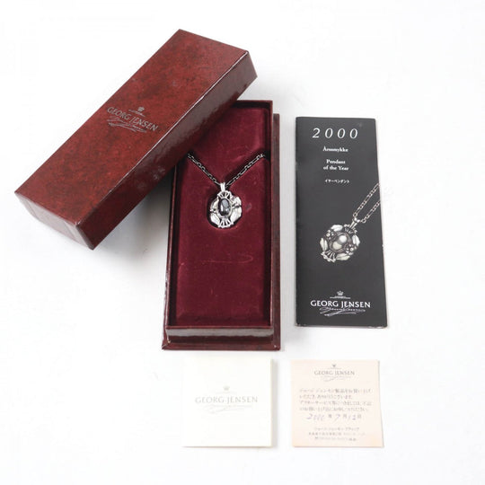 Georg Jensen Necklace Main: SV925, Part: Hematite Silver 2000 Year Pendant Women Used Authentic