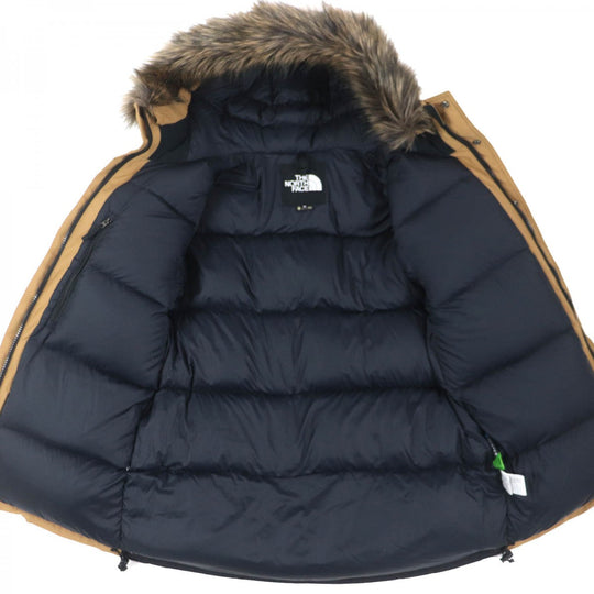 THE NORTH FACE down coat ND91935 Outer: 100% nylon, Filling: 80% down, Filling: 10% feather, Lining: 100% nylon, Fur: 80% acrylic Utility brown Mountain Down Coat mens M Used Authentic