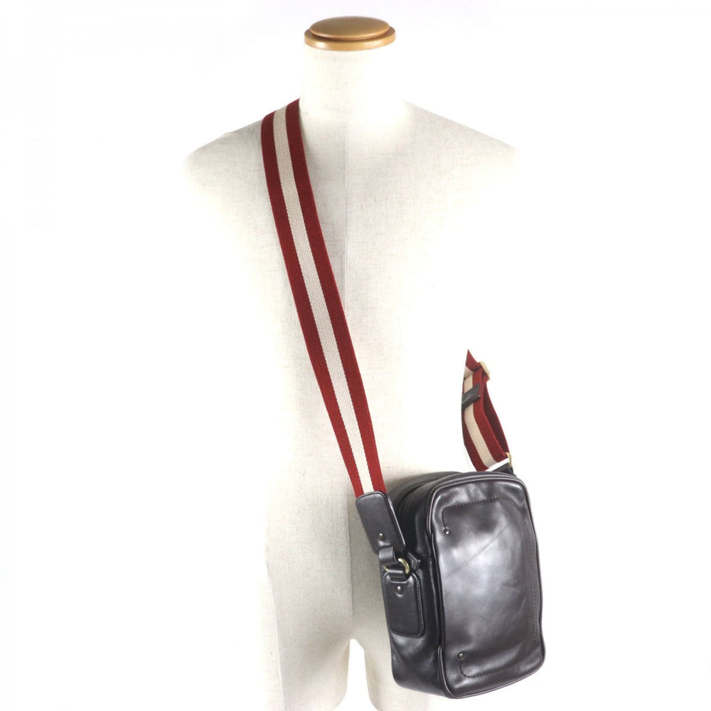 BALLY Shoulder Bag Main: Leather Dark brown TABIO-N mens Used Authentic