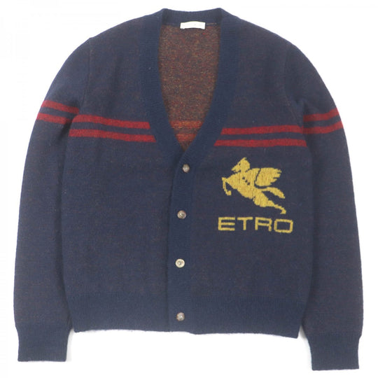 ETRO cardigan Main: 40% mohair, Main: 34% wool, Main: 26% nylon Navy mens S Used Authentic