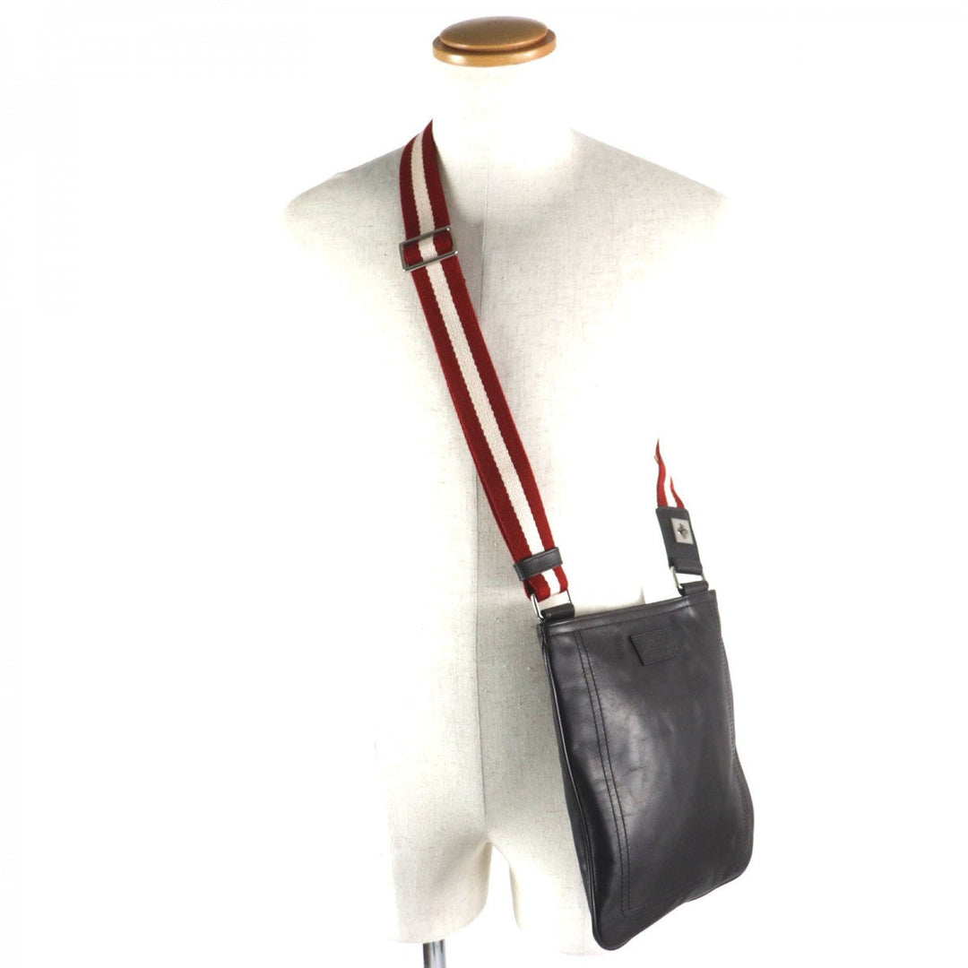 BALLY Messenger bag leather Dark brown TAISTEN mens Used Authentic