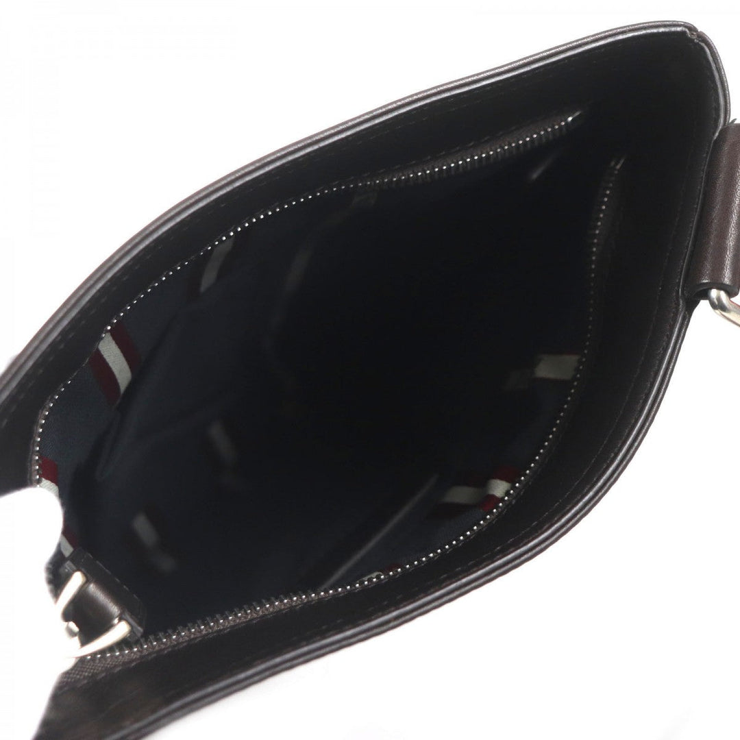 BALLY Messenger bag leather Dark brown TAISTEN mens Used Authentic